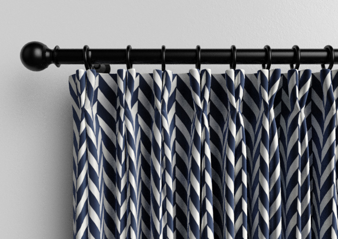 Chevron Stripe, Navy - Made to Measure Curtains - Image 10